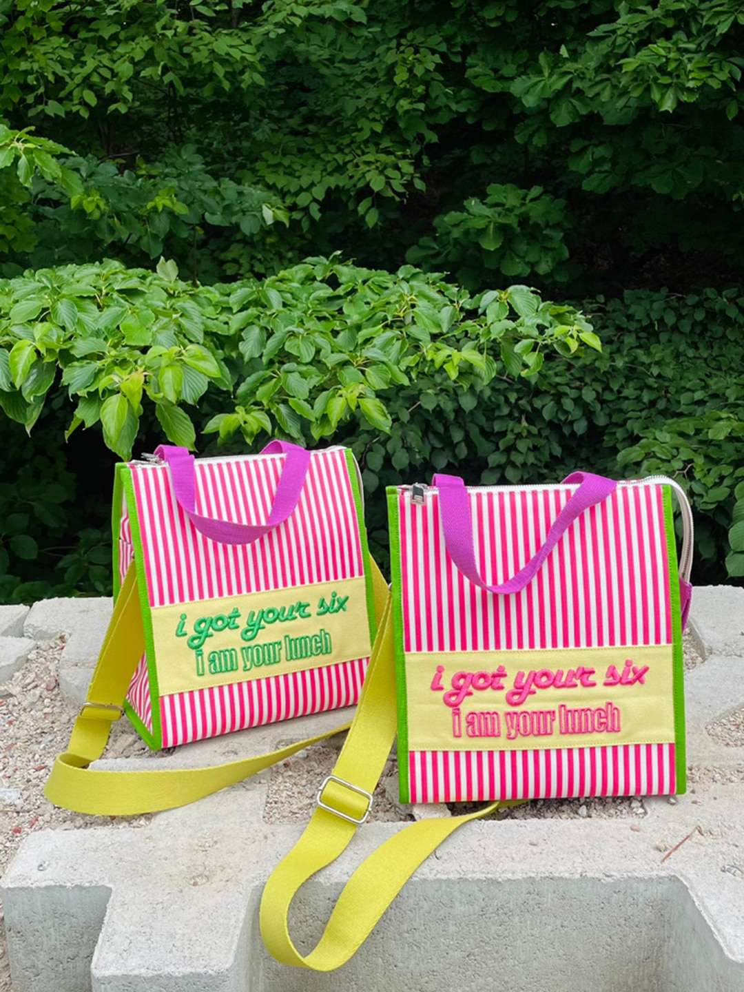 Lunch Bag (stripe/pink)